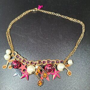 Betsey Johnson Music Notes and Stars Statement Necklace Fun and Funky
